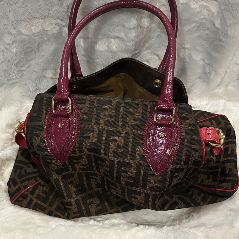Fendi Zucca canvas bag, multicolored, canvas and leather chef de jour bag - Picture 8 of 14
